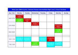 Training Fitness Week Plan Microcycle