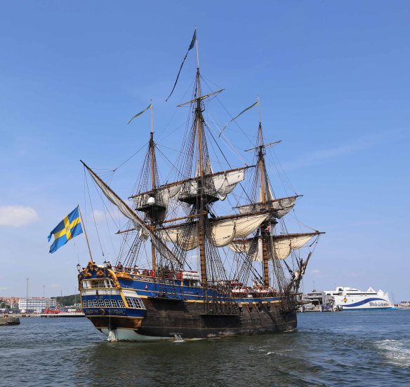Tall ship from Sweden in Port of Aarhus