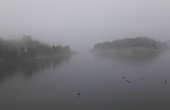 Stockholm fjord in fog Skærgården