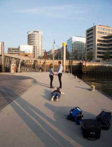 Hamburg romantik på kaj